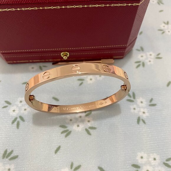 Cartier Classic 18k Rose Gold Compact Oval Bracelet - Picture 5 of 6